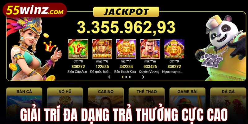 Game giải trí đa dạng trả thưởng cao chót vót